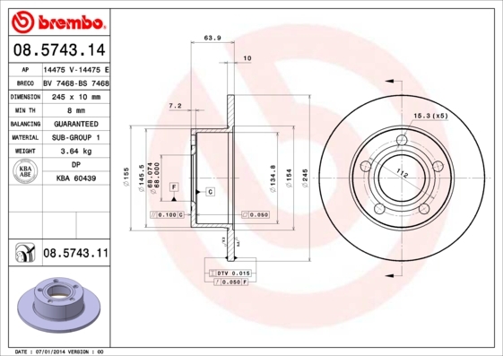 Wentylowana tarcza hamulcowa Brembo