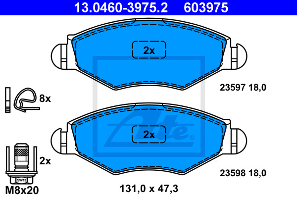 Klocki hamulcowe - komplet 13.0460-3975.2 ATE