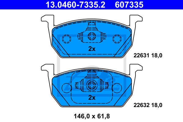 Klocki hamulcowe - komplet 13.0460-7335.2 ATE