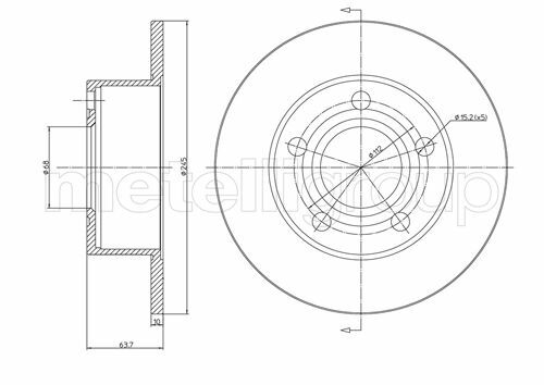 Tarcza hamulcowa 800-395C METELLI CIFAM
