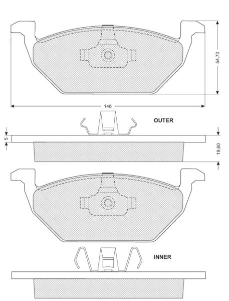 KLOCKI HAMULCOWE SKODA OCTAVIA/ FABIA/ VW BEETLE/ BORA/ GOLF KPL STARLINE S BD S004S STARLINE