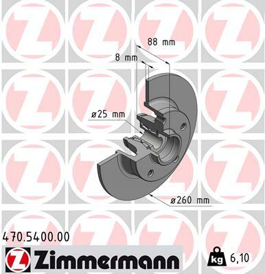 Tarcza hamulcowa 470.5400.00 ZIMMERMANN